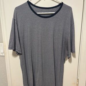 Lululemon Navy and White Striped Tee